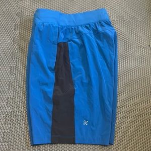 lululemon Mens liner-less Shorts Large blue and black
